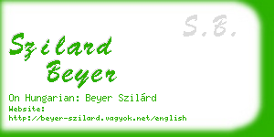 szilard beyer business card
